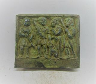 Important Ancient Roman Bronze Panel Fragment Scene Depicted Needs Research