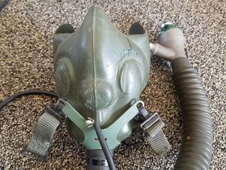 Vintage Navy H - 4 Gentex Medium Flight Helmet 1950s W/ oxygen mask,  liner &gog 11