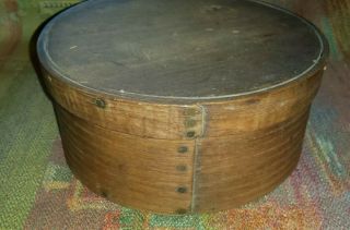 Antique Shaker Box Primitive Pantry 7 1/2 Inch Round Box 7