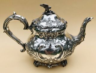 Lovely Solid Silver Decorative Teapot,  Sheff 1895 786.  7g / 27.  75oz