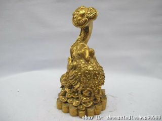 Lucky Chinese Copper Brass feng shui RU YI Yuan - bao Gathered wealth Frog Statue 4