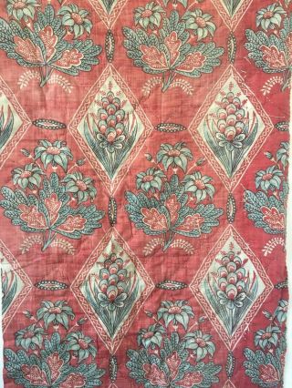 Rare 18th C.  French Cotton Block Printed Quilted Fabric (2295)
