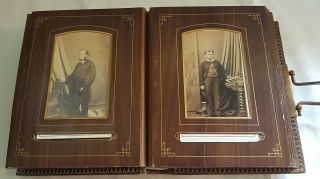 Vintage Victorian Antique Book Album Of Early Photographs