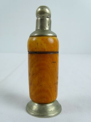 Rare Antique Chinese Qing Dynasty Snuff Bottle Silver Iron Hb 18thc 中国清代鼻烟壶银铁犀鸟