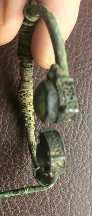 Authentic Ancient Lake Ladoga VIKING Artifact Bronze Fibula Brooch VV47 9
