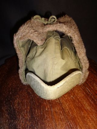 US Army USMC Pile Winter Hat Cap Field Size 7 Korean War 3