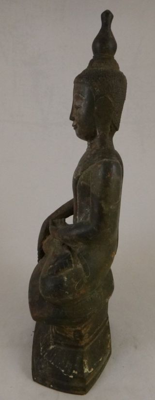 Antique Patinaed Bronze Burmese Shan Buddha,  17/18th c.  11 ¼” tall.  5lb.  1oz. 5