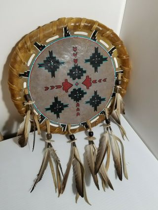 Rare Vintage Handmade Native American War Shield 100 Leather Elk Hide