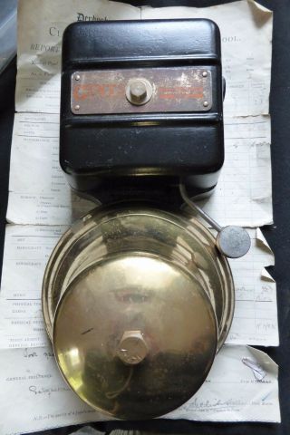 Huge Restored Vintage Industrial Brass Electric Doorbell By Gents - 8 - 12 Volts