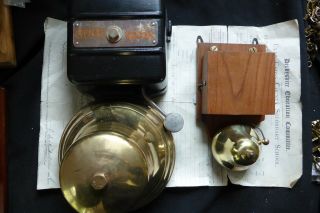 HUGE Restored Vintage Industrial Brass Electric Doorbell by GENTS - 8 - 12 volts 2