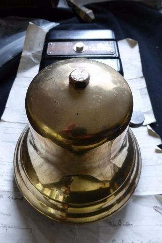 HUGE Restored Vintage Industrial Brass Electric Doorbell by GENTS - 8 - 12 volts 3