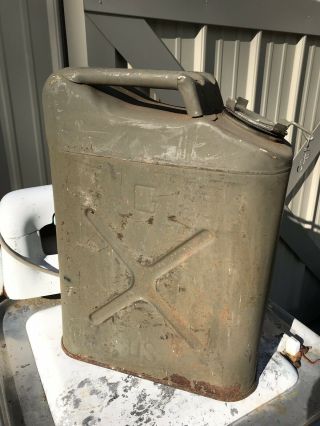 Vintage Us Military Usmc Metal Gas Fuel Jerry Can 5 Gal 20 - 5 - 86