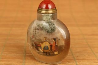 big chinese natural hair crystal Three Kingdoms empty city plan snuff bottle 3