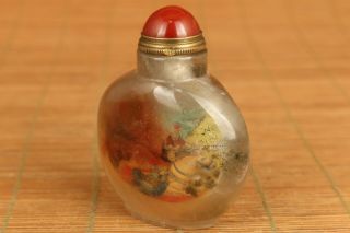 big chinese natural hair crystal Three Kingdoms empty city plan snuff bottle 6