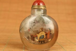 big chinese natural hair crystal Three Kingdoms empty city plan snuff bottle 9