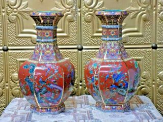 Exquisite 13 " Tall Chinese Porcelain Vase Very Fine Detail