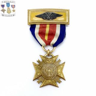 Wwi - Wwii Us Veterans Of Foreign Wars Membership Medal Post Commander Bar Eagle