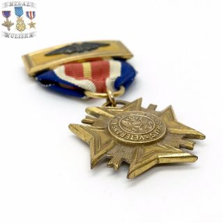WWI - WWII US VETERANS OF FOREIGN WARS MEMBERSHIP MEDAL POST COMMANDER BAR EAGLE 7