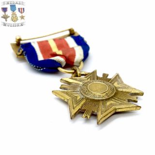 WWI - WWII US VETERANS OF FOREIGN WARS MEMBERSHIP MEDAL POST COMMANDER BAR EAGLE 8