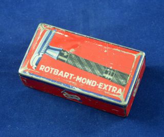 German Wwii Wehrmacht Rotbart Mond - Extra Tin / Case For Safety Razor War Relic