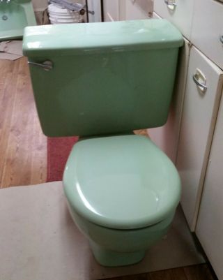 Vintage Toilet Jadeite Ming Green Mid Century Porcelain American Standard