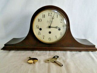 Vintage Seth Thomas Woodbury Mantle Clock Westminster Chime Key Germany