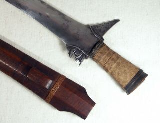 Antique Indonesia Philippines Moro Kris Sword With Wooden Scabbard