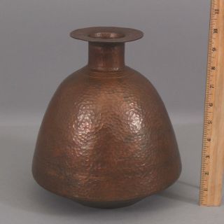 Large Antique Circa - 1900 Hammered Copper Arts & Crafts Secessionist Vase,  Nr