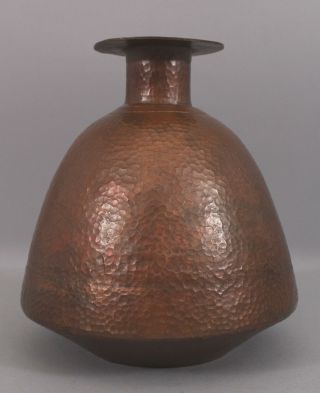 Large Antique circa - 1900 Hammered Copper Arts & Crafts Secessionist Vase,  NR 2