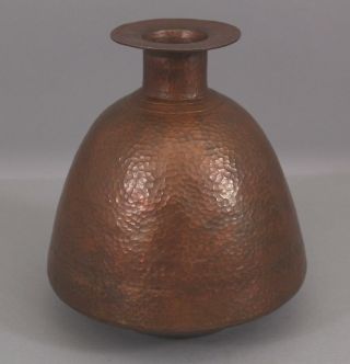 Large Antique circa - 1900 Hammered Copper Arts & Crafts Secessionist Vase,  NR 3