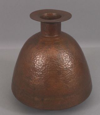 Large Antique circa - 1900 Hammered Copper Arts & Crafts Secessionist Vase,  NR 4
