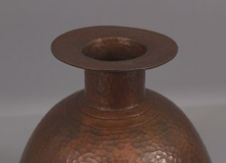 Large Antique circa - 1900 Hammered Copper Arts & Crafts Secessionist Vase,  NR 5