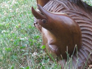 Eagle Statue Feeding Young Eaglet Masterfully Crafted Hand Carved HUGE vintage 7