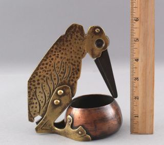 Antique Arts & Crafts Hammered Copper & Brass,  Vulture Bird,  Cigar Cutter,  NR 2