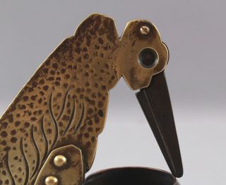 Antique Arts & Crafts Hammered Copper & Brass,  Vulture Bird,  Cigar Cutter,  NR 3
