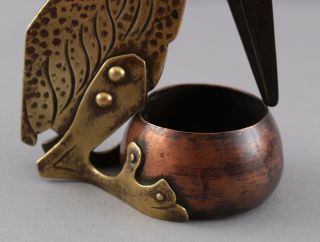 Antique Arts & Crafts Hammered Copper & Brass,  Vulture Bird,  Cigar Cutter,  NR 5