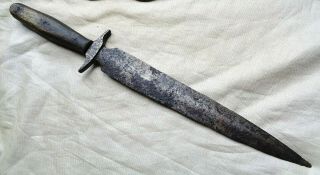 Early Antique American Bowie Knife Colonial Dagger Cannibalised Spontoon Blade?