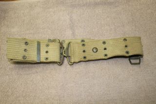 Ww1 U.  S.  Army Officers Web Gun Belt W/metal Fittings,  42 " In Length