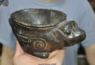 Ancient Rare China Hongshan Culture Old jade beast bird Goblet wineglass cup 2