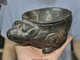Ancient Rare China Hongshan Culture Old jade beast bird Goblet wineglass cup 4