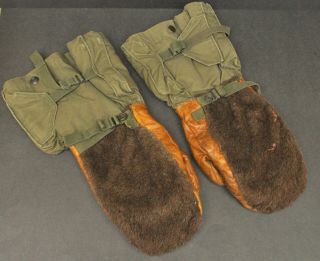 Vintage 1950s Arctic M - 1949 Gauntlet Extreme Cold Us Army Issued Mittens Gloves