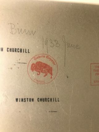 Winston Churchill vintage rare landscape painting hand signed No print 12