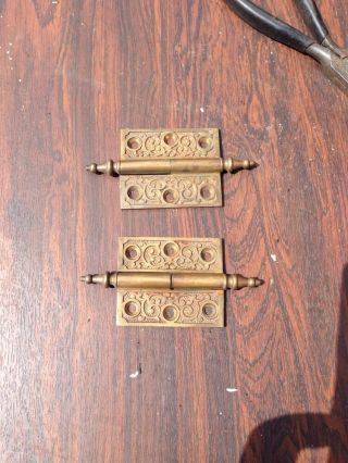 Ms 4 Two Matching 2.  5 X 2 " 1870s Bronze Hinges