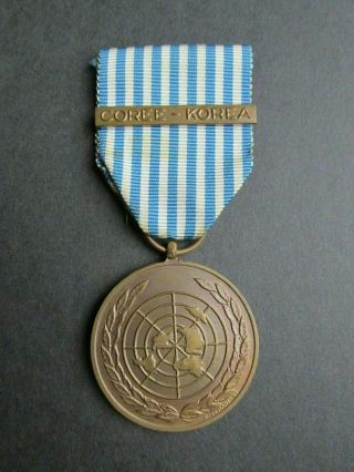 Vintage United Nations Korean War Service Medal (french Version)