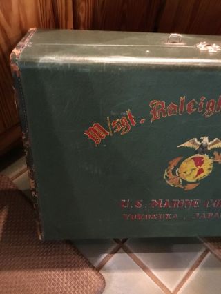 Vintage World War 2 United States Marines Corps MSGT RALEIGH WAID Suitcase 3