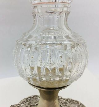 Redlich Antique Aesthetic Sterling Silver Cut Glass Floral Repousse Flower Vase 5
