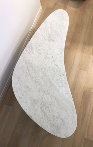 Mid - Century Modern Marble Top Coffee Table Kidney - shaped Gio Ponti Style 68 