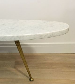 Mid - Century Modern Marble Top Coffee Table Kidney - shaped Gio Ponti Style 68 