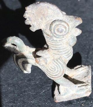Rare Antique African Bronze Ashanti Gold Weight Exotic Chicken roaster 6