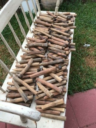 Reduced:180 Antique Hand Hewn Barn Beam Wood Pegs